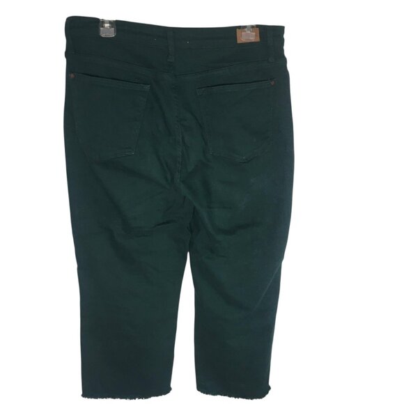 Judy Blue Jeans Womens 13/31 Green Wide Leg Crop Button Fly Raw Hem JB88104 - Picture 15 of 16